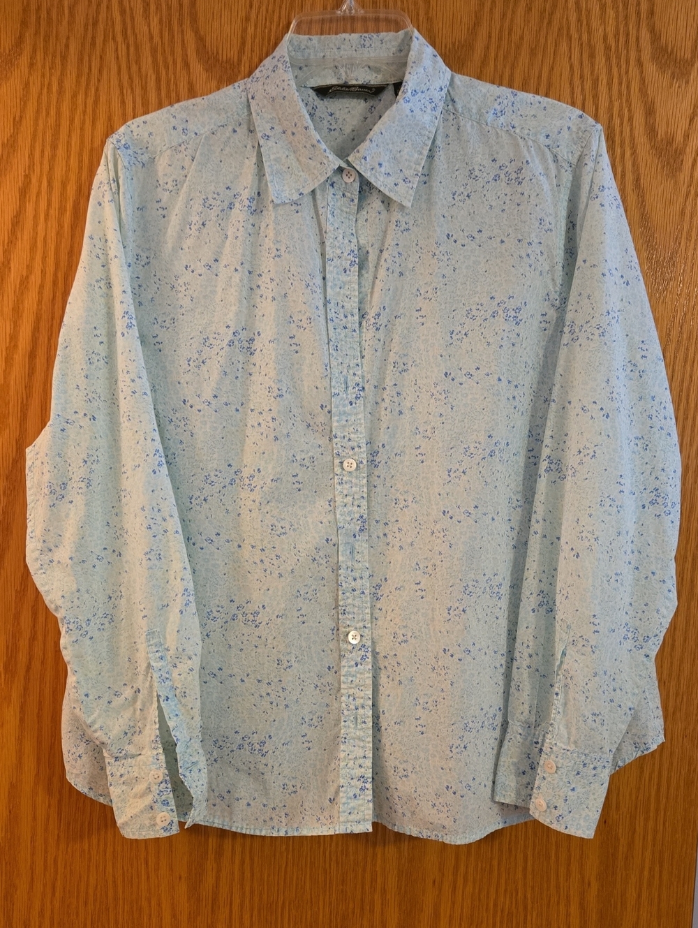 Women's Light Blue Floral Patterned Button-Up Shirt